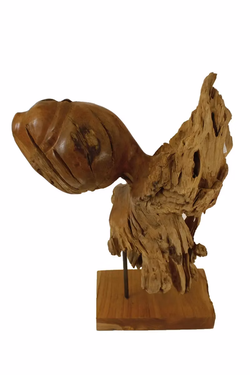 Dřevěný samorost šnek