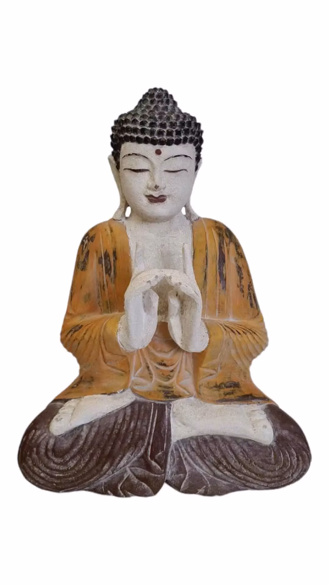 Buddha žlutý s patinou 3 33 cm