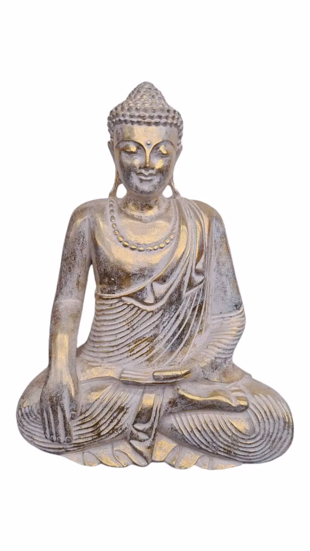 Buddha zlato bílý 4 55 cm