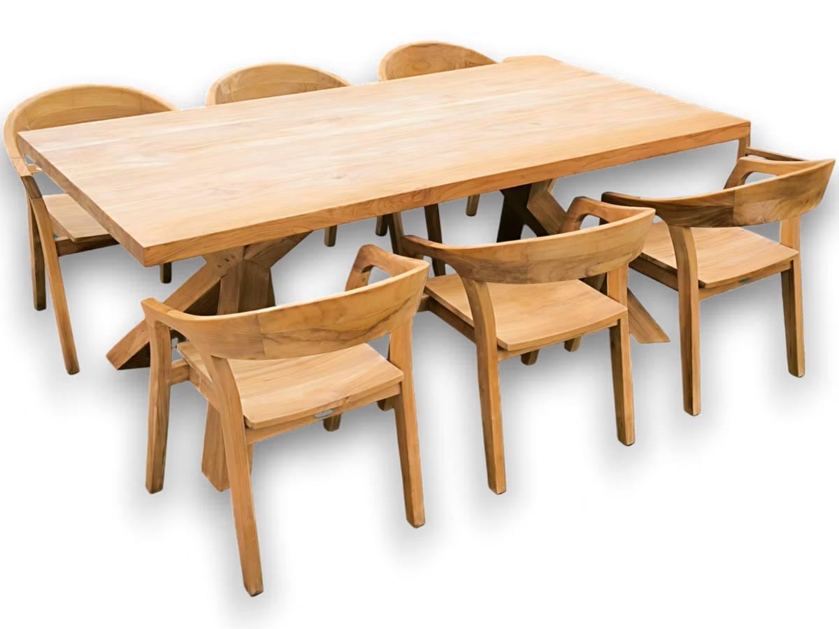 Stůl z nového teaku 200cm + Isabella set