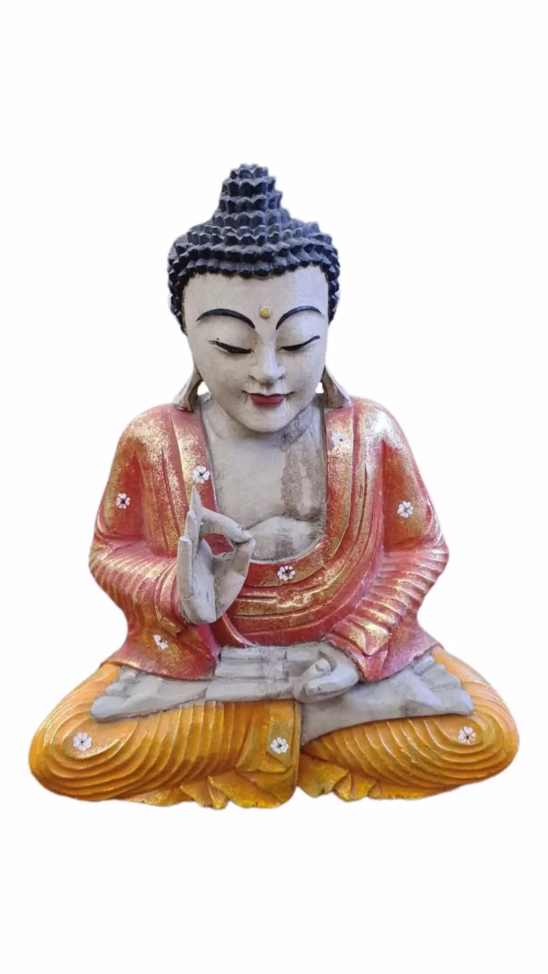 Buddha červeno zlatý 3 40 cm