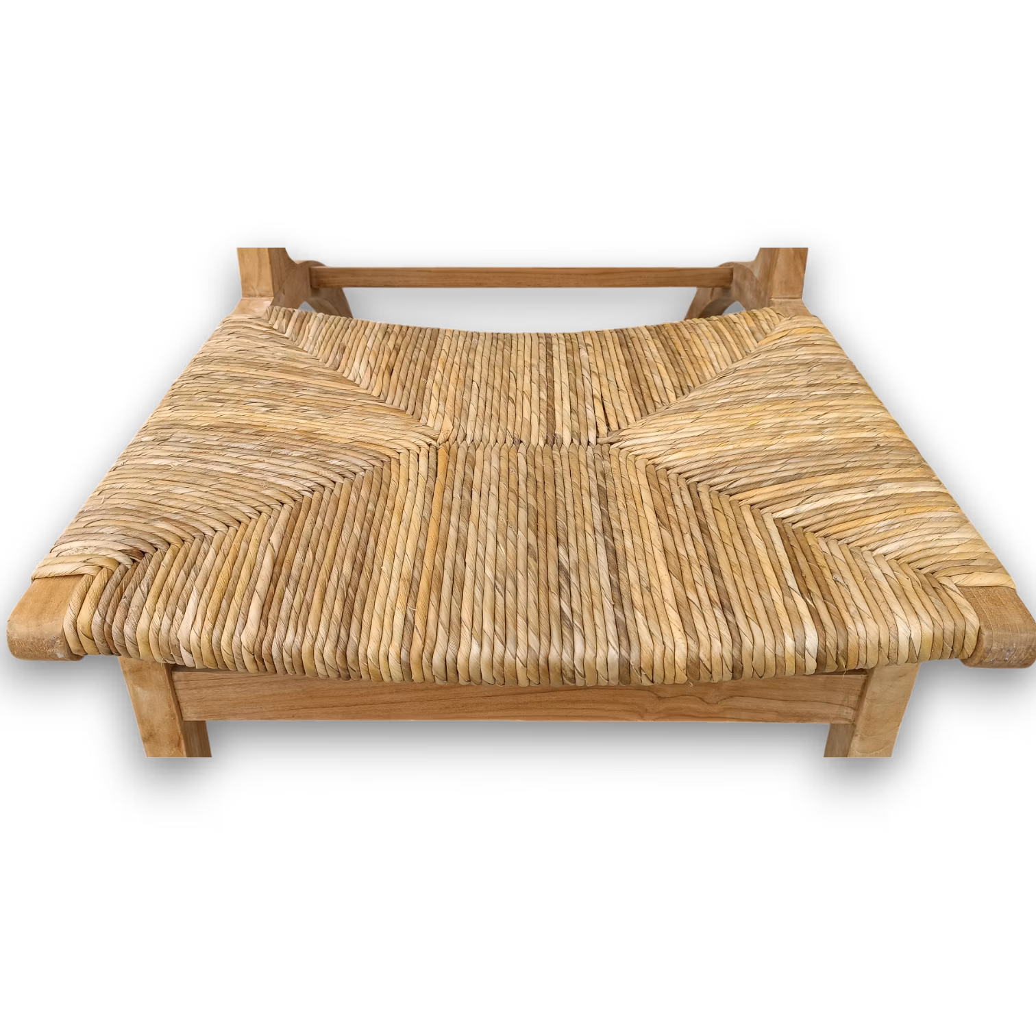 Teakové křeslo s úpletem z vodního hyacintu-INDOOR