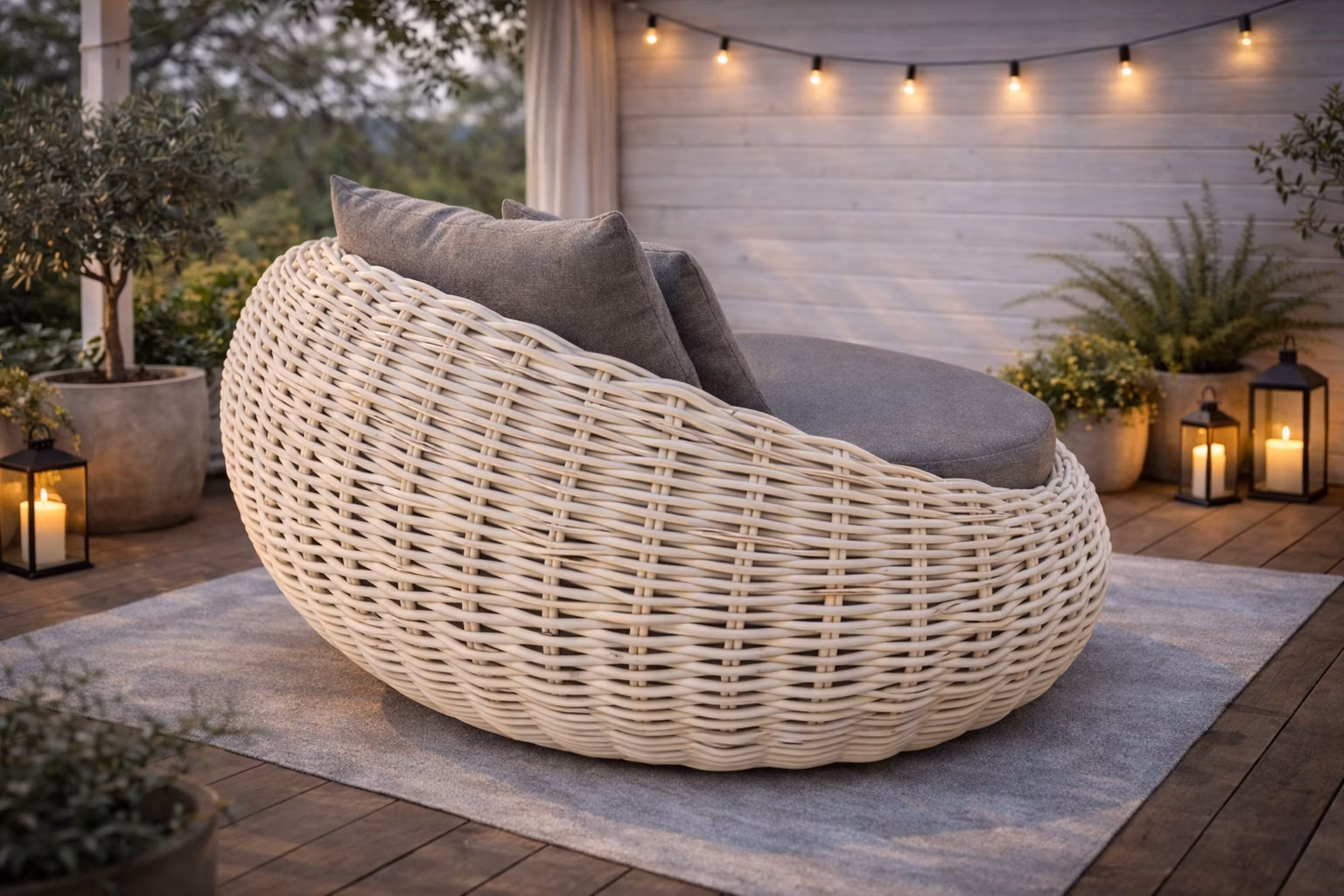 Papasan z ratanu LUNGO 150cm