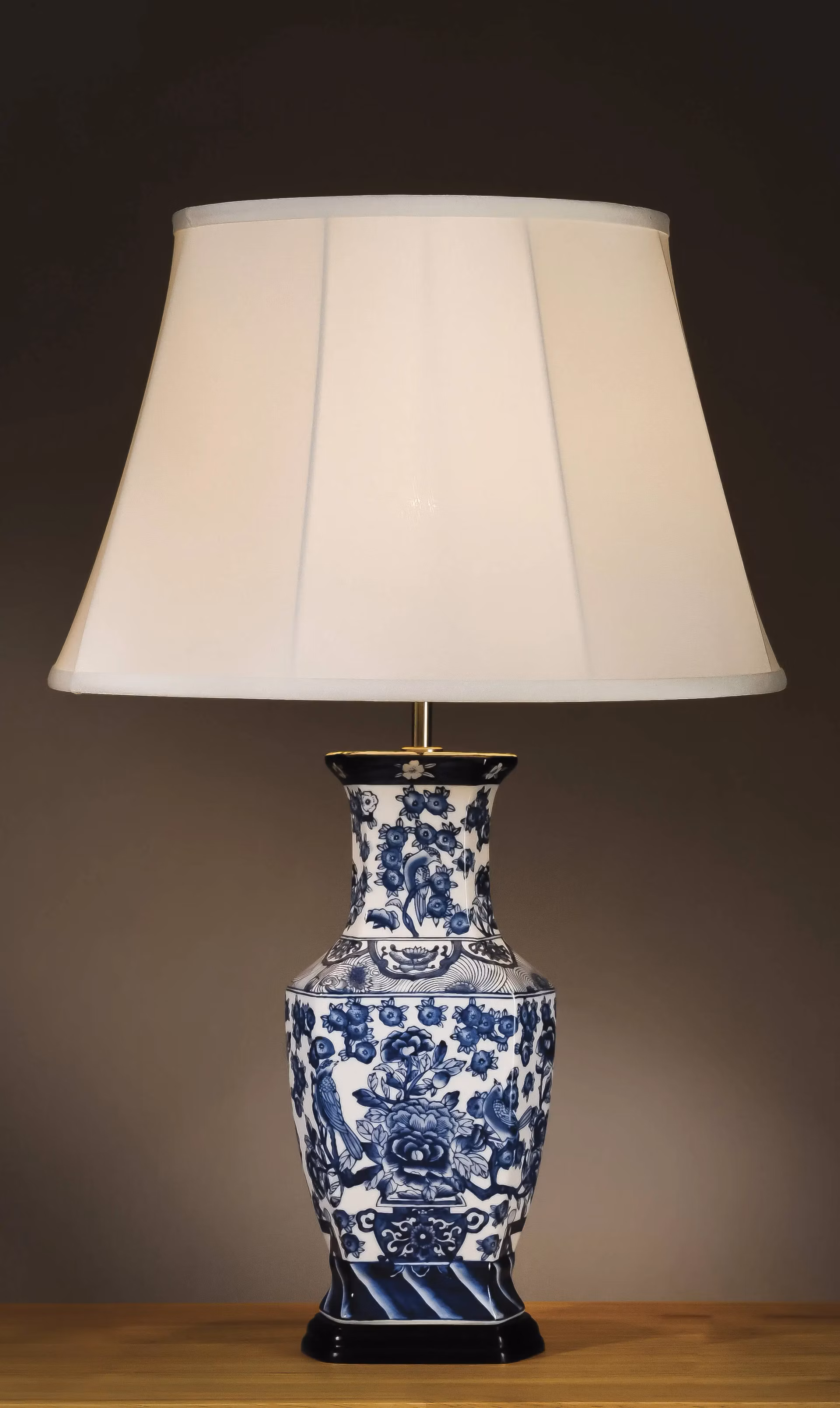 Stolní lampa Blue Hexagon Vase