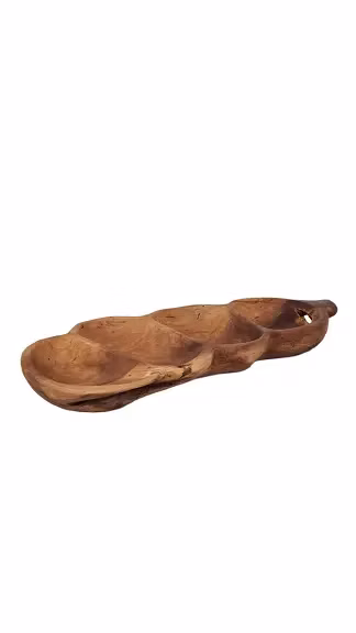 Dřevěná mísa rozdělená z teaku
