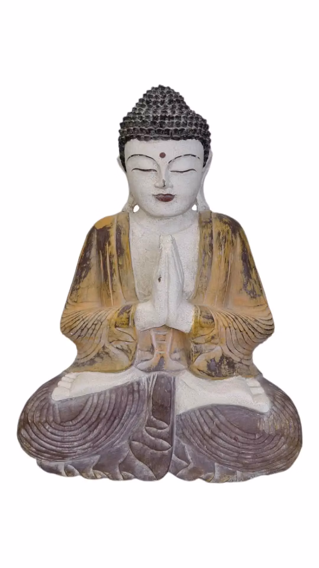 Buddha žlutý s patinou 4 50 cm