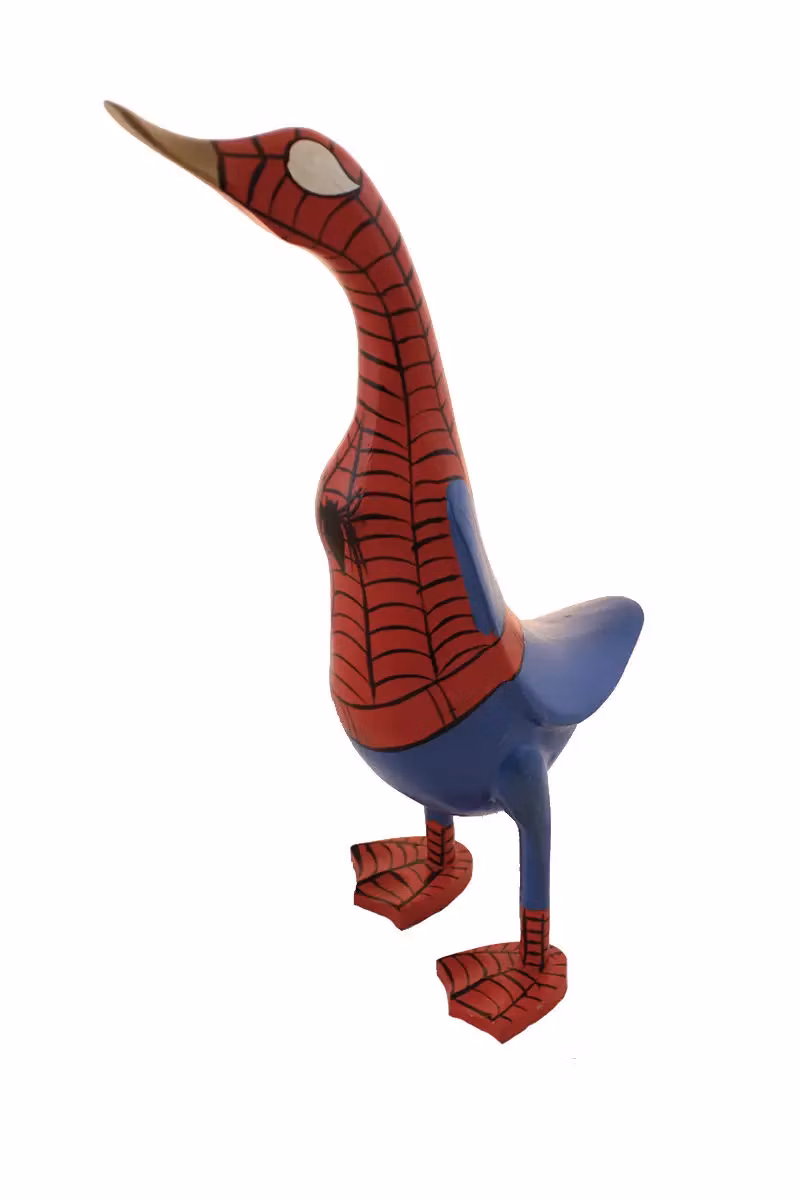 Dřevěná kachna Spiderman