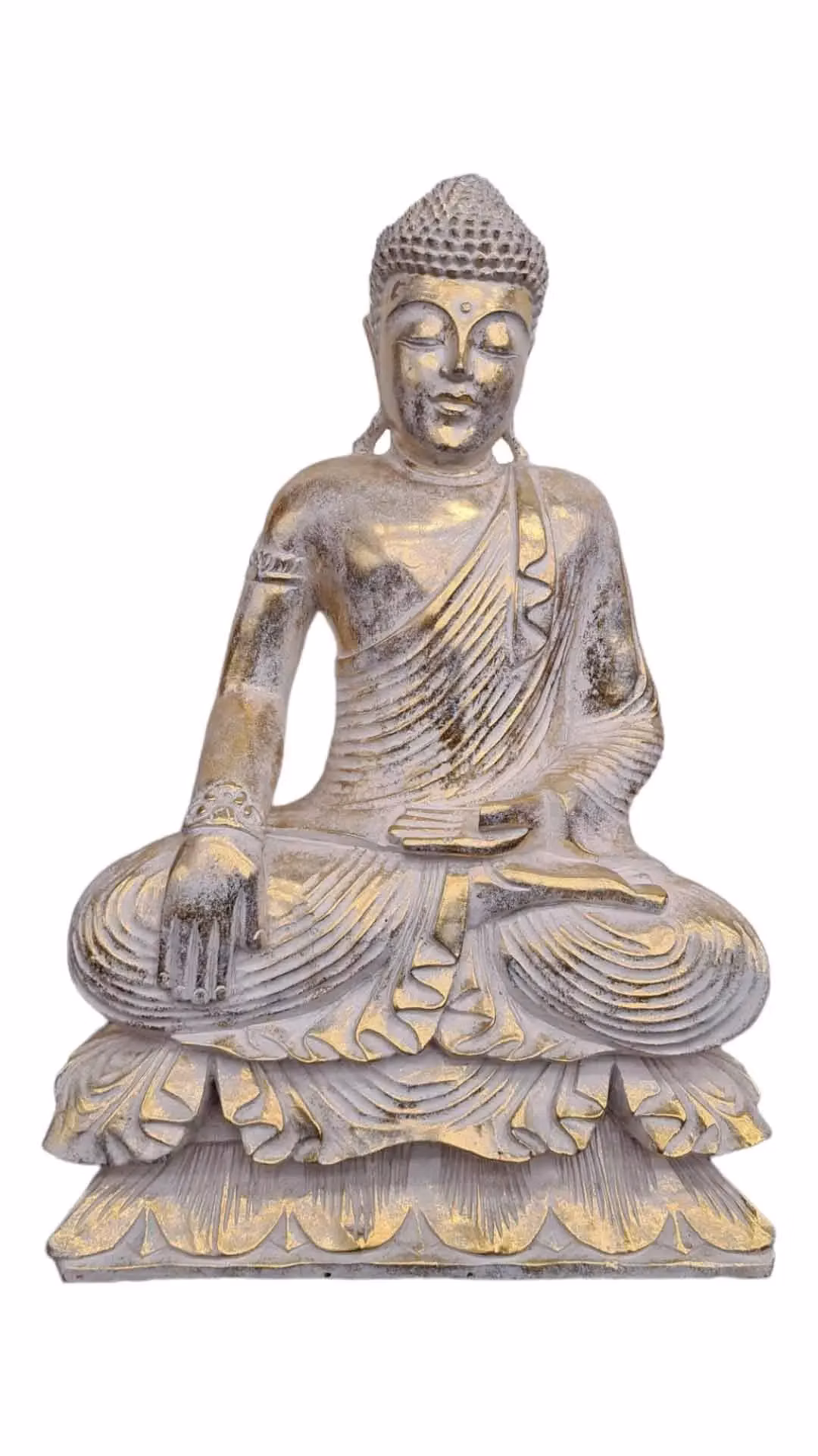 Buddha zlato biely 1 60 cm