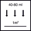Approx. 40 ml - 80 ml / m² per layer applied