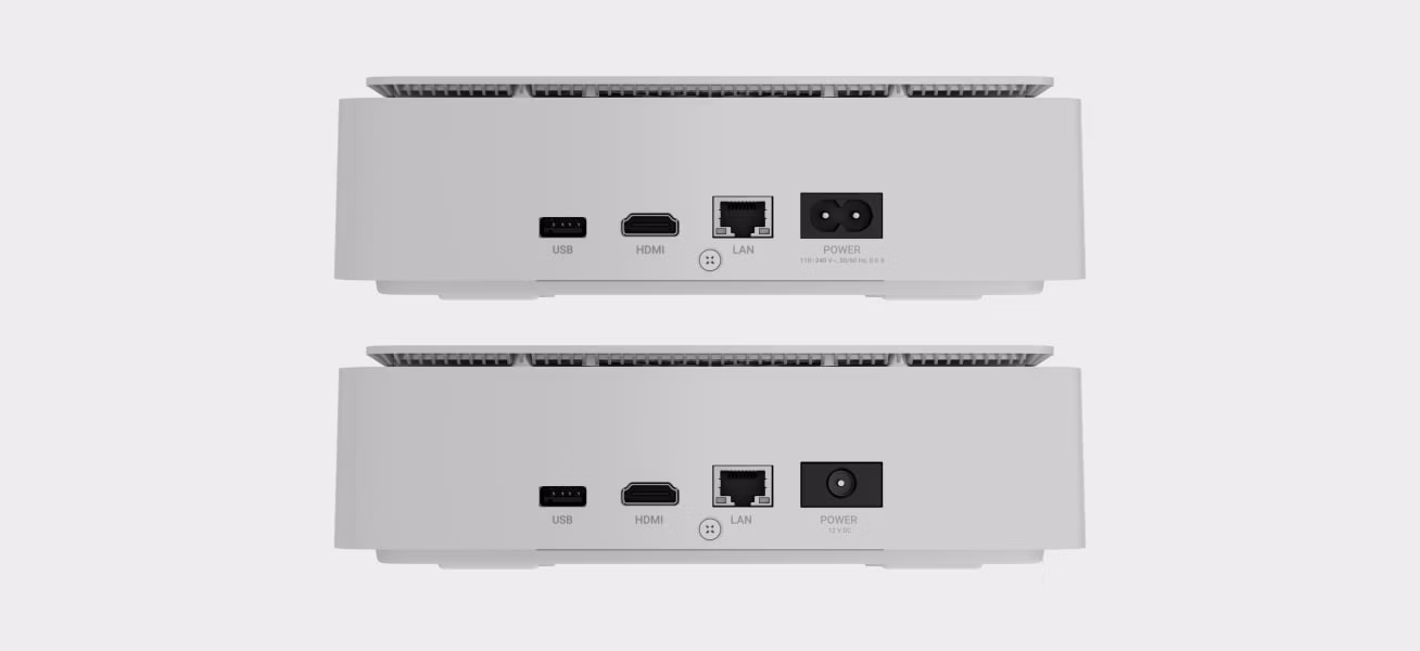 HDMI výstup, porty USB a napájacie konektory AC/DC