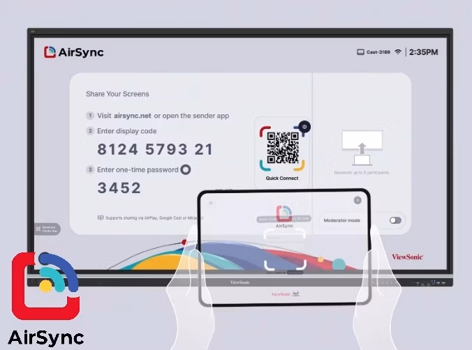 ViewSonic IFP6551 bezdrátové sdílení AirSync