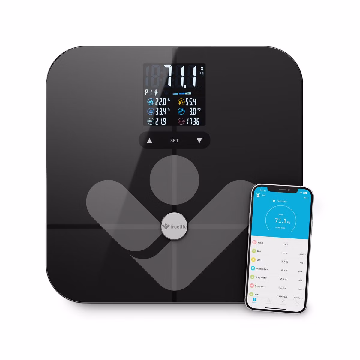 TrueLife FitScale W7 BT Black - Sledujte svoje telo do detailu
